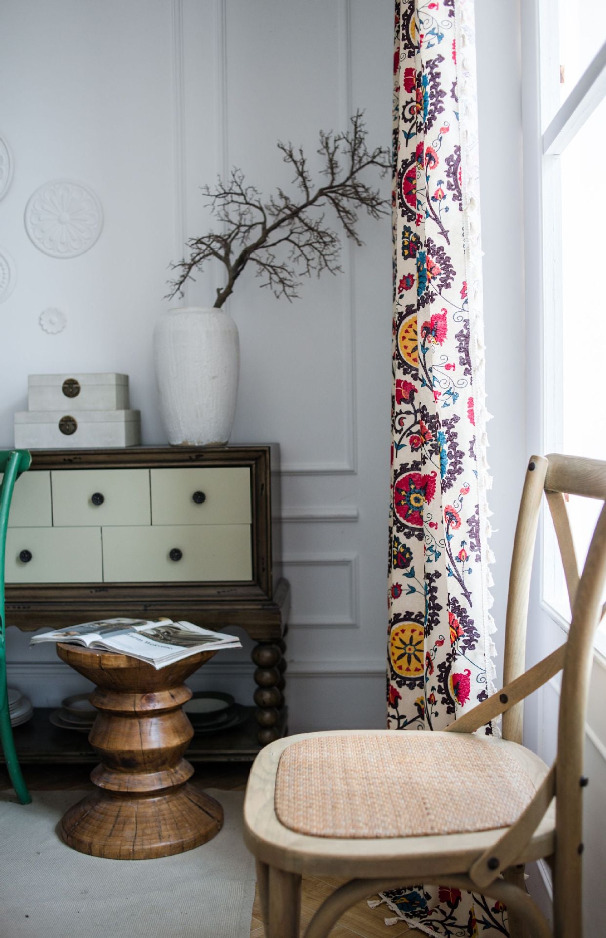 Bohemian Curtain Panel with Tassels