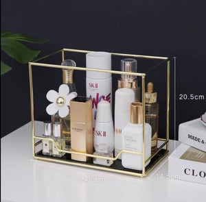 Stackable Glass Cosmetic Organizer Storage Rack