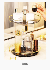 Stackable Glass Cosmetic Organizer Storage Rack