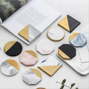 Geometric Marble Print Coaster