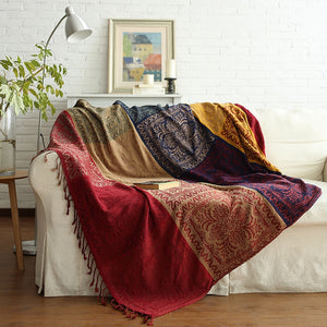 Retro Chic Chenille Throw Blanket