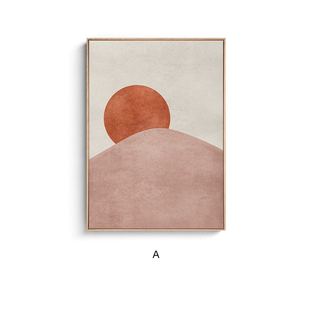 Sun and Moon Minimalist Wall Art