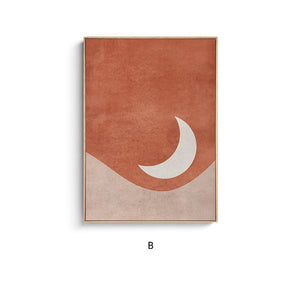 Sun and Moon Minimalist Wall Art